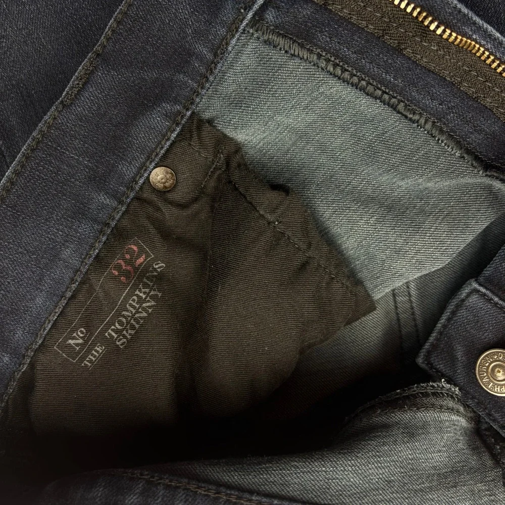 Lauren R.L. Tompkins Skinny Jeans Women Sz. 32 Dark Wash Designer Comfort Casual